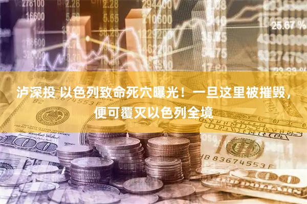 泸深投 以色列致命死穴曝光！一旦这里被摧毁，便可覆灭以色列全境