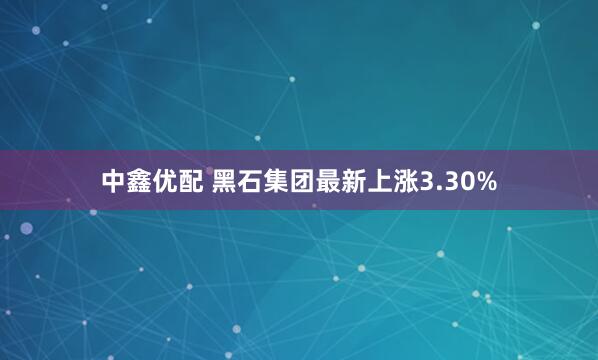 中鑫优配 黑石集团最新上涨3.30%