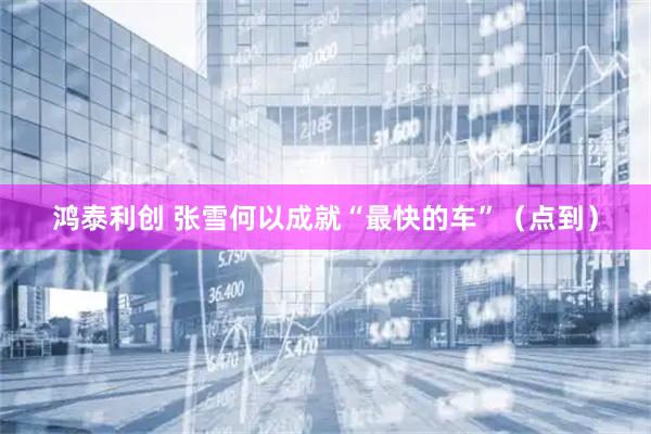鸿泰利创 张雪何以成就“最快的车”（点到）