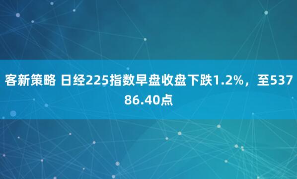 客新策略 日经225指数早盘收盘下跌1.2%，至53786.40点